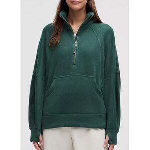 Lululemon Thick Fleece scuba Half Zip Storm Teal funnel neck SWEATSHIRT sz XS/S